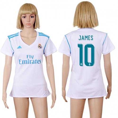 Women’s Real Madrid #10 James Home Soccer Club Jersey