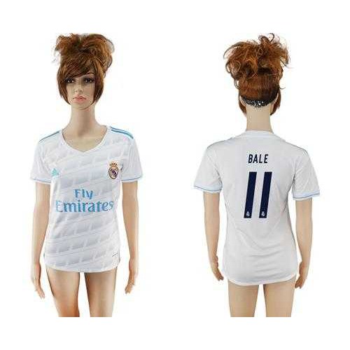 Women’s Real Madrid #11 Bale Home Soccer Club Jersey