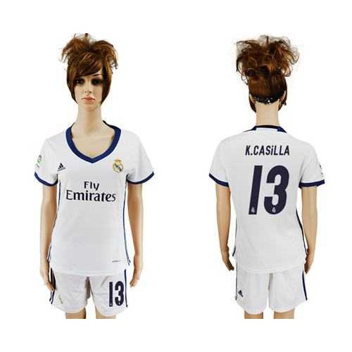 Women’s Real Madrid #13 K.Casilla Home Soccer Club Jersey