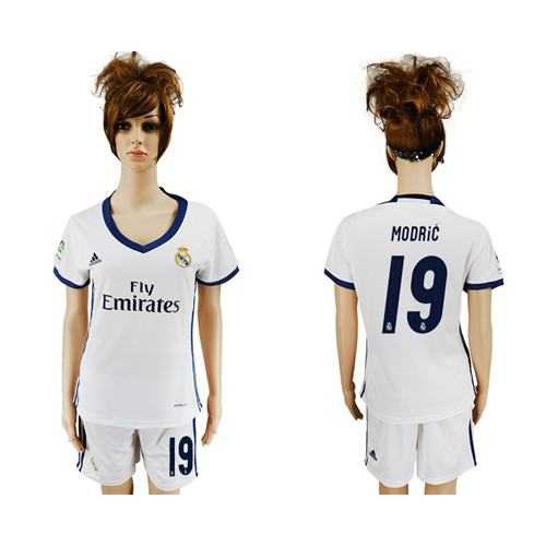 Women’s Real Madrid #19 Modric Home Soccer Club Jersey