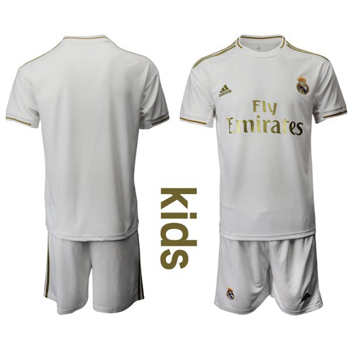 Real Madrid Blank White Home Kid Soccer Club Jersey