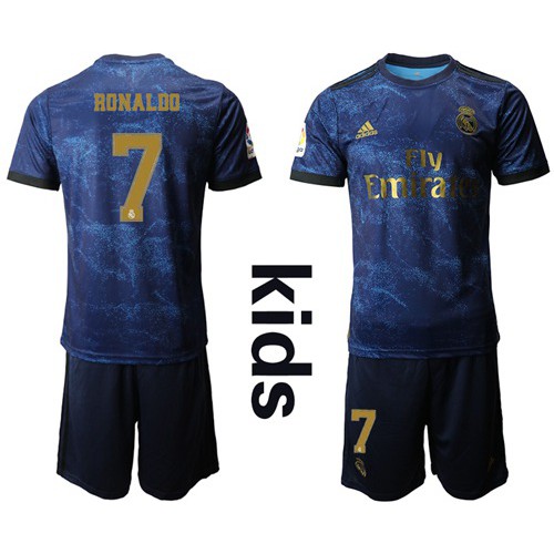 Real Madrid #7 Ronaldo Away Kid Soccer Club Jersey