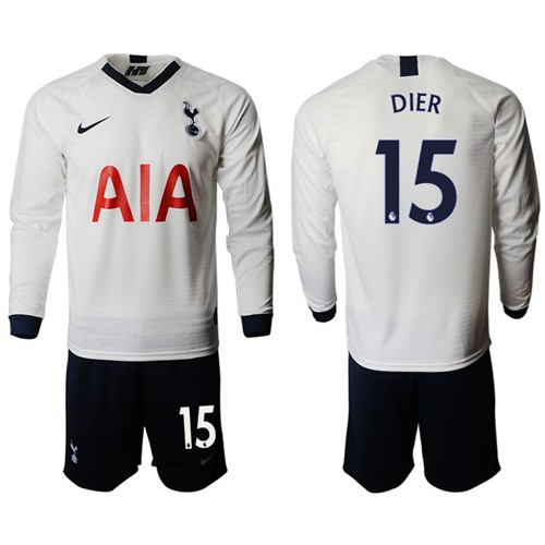 Tottenham Hotspur #15 Dier Home Long Sleeves Soccer Club Jersey