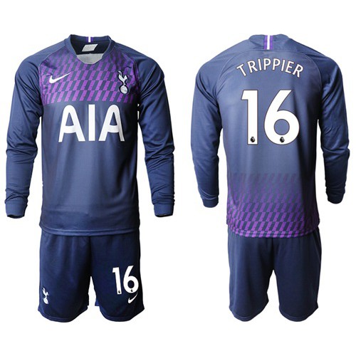 Tottenham Hotspur #16 Trippier Away Long Sleeves Soccer Club Jersey