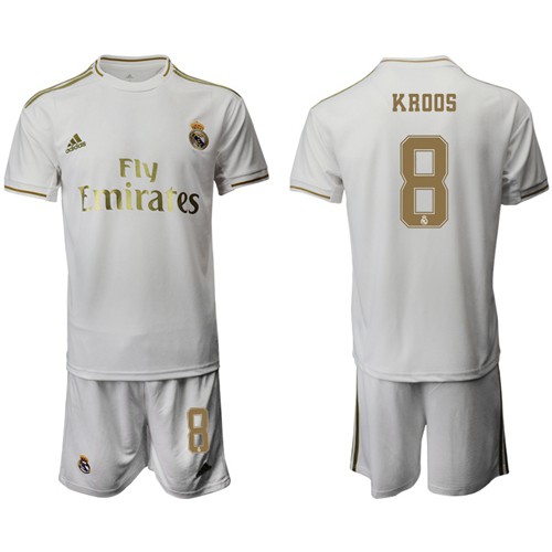 Real Madrid #8 Kroos White Home Soccer Club Jersey