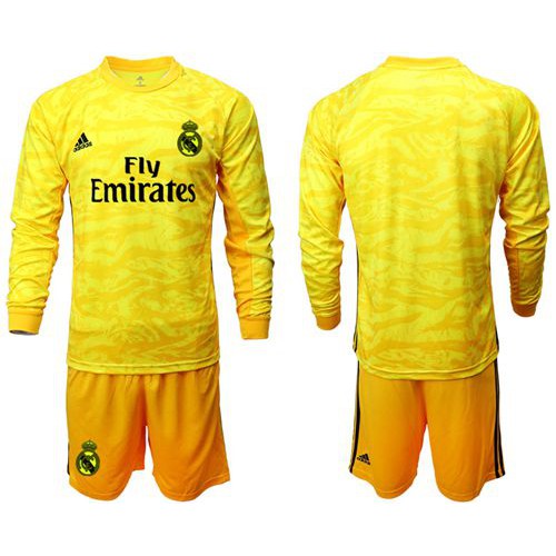 Real Madrid Blank Yellow Goalkeeper Long Sleeves Soccer Club Jersey