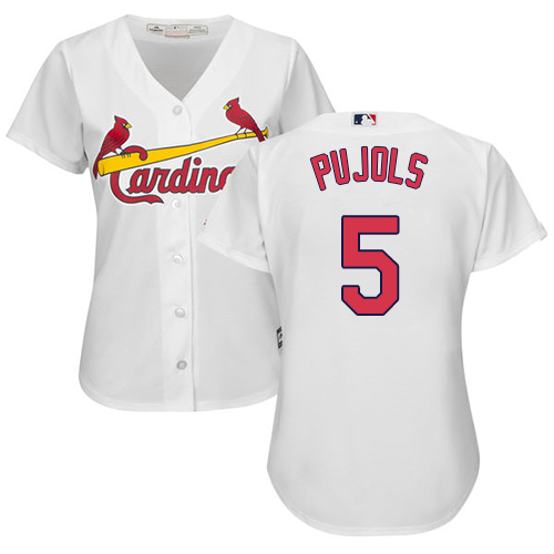 St.Louis Cardinals #5 Albert Pujols White Women's Fashion Stitched