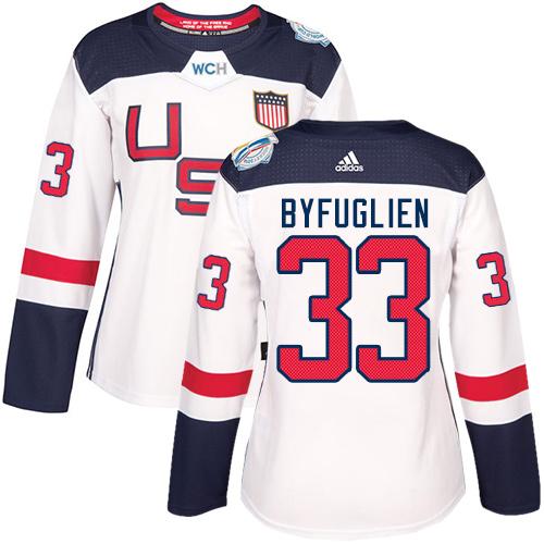 Team USA #33 Dustin Byfuglien White 2016 World Cup Women’s Stitched NHL Jersey