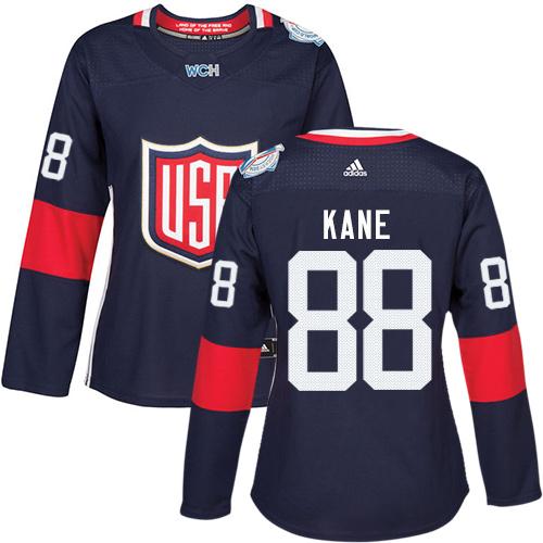 Team USA #88 Patrick Kane Navy Blue 2016 World Cup Women’s Stitched NHL Jersey