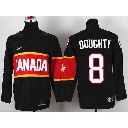 Team Canada 2014 Olympic #8 Drew Doughty Black Stitched Youth NHL Jersey