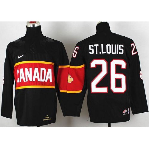 Team Canada 2014 Olympic #26 Martin St. Louis Black Stitched Youth NHL Jersey