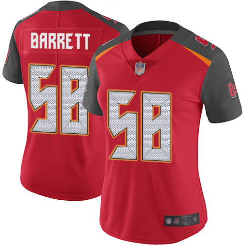 Nike Tampa Bay Buccaneers #58 Shaquil Barrett Red Team Color Women’s Stitched NFL Vapor Untouchable Limited Jersey