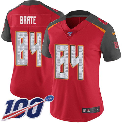 Nike Tampa Bay Buccaneers #84 Cameron Brate Red Team Color Women’s Stitched NFL 100th Season Vapor Untouchable Limited Jersey