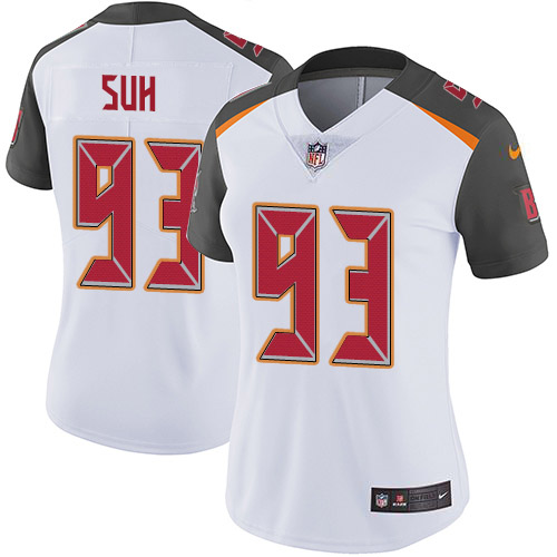 Nike Tampa Bay Buccaneers #93 Ndamukong Suh White Women’s Stitched NFL Vapor Untouchable Limited Jersey