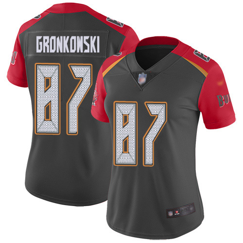 Nike Tampa Bay Buccaneers #87 Rob Gronkowski Gray Women’s Stitched NFL Limited Inverted Legend Jersey