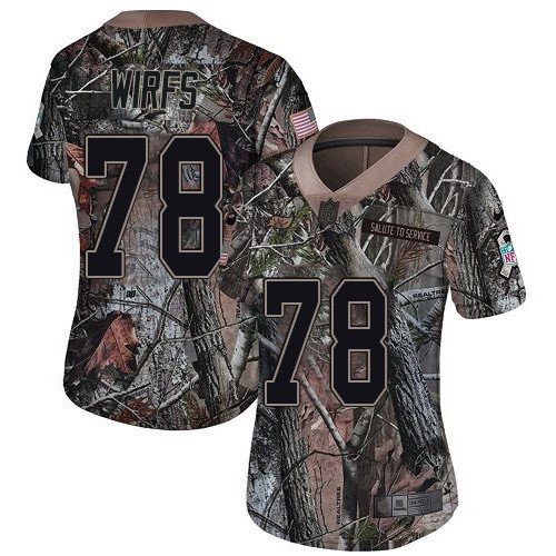 Nike Tampa Bay Buccaneers #78 Tristan Wirfs Camo Women’s Stitched NFL Limited Rush Realtree Jersey
