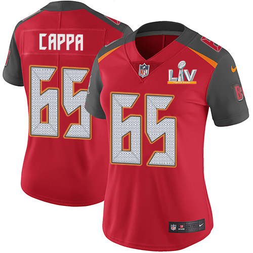 Nike Tampa Bay Buccaneers #65 Alex Cappa Red Team Color Women’s Super Bowl LV Bound Stitched NFL Vapor Untouchable Limited Jersey