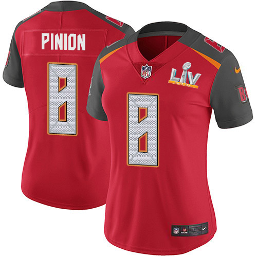 Nike Tampa Bay Buccaneers #8 Bradley Pinion Red Team Color Women’s Super Bowl LV Bound Stitched NFL Vapor Untouchable Limited Jersey