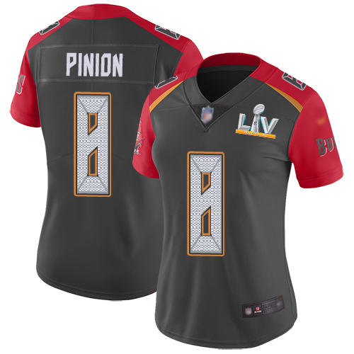 Nike Tampa Bay Buccaneers #8 Bradley Pinion Gray Women’s Super Bowl LV Bound Stitched NFL Limited Inverted Legend Jersey