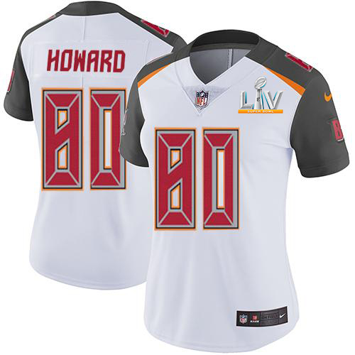 Nike Tampa Bay Buccaneers #80 O. J. Howard White Women’s Super Bowl LV Bound Stitched NFL Vapor Untouchable Limited Jersey