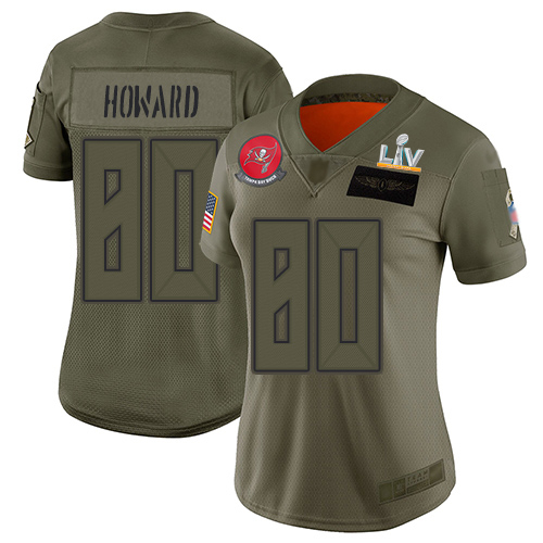 Nike Tampa Bay Buccaneers #80 O. J. Howard Camo Women’s Super Bowl LV Bound Stitched NFL Limited 2019 Salute To Service Jersey