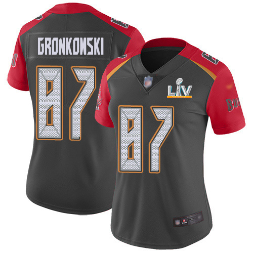 Nike Tampa Bay Buccaneers #87 Rob Gronkowski Gray Women’s Super Bowl LV Bound Stitched NFL Limited Inverted Legend Jersey