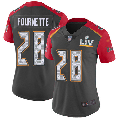 Tampa Bay Buccaneers #28 Leonard Fournette Gray Women’s Super Bowl LV Bound Stitched NFL Limited Inverted Legend Jersey