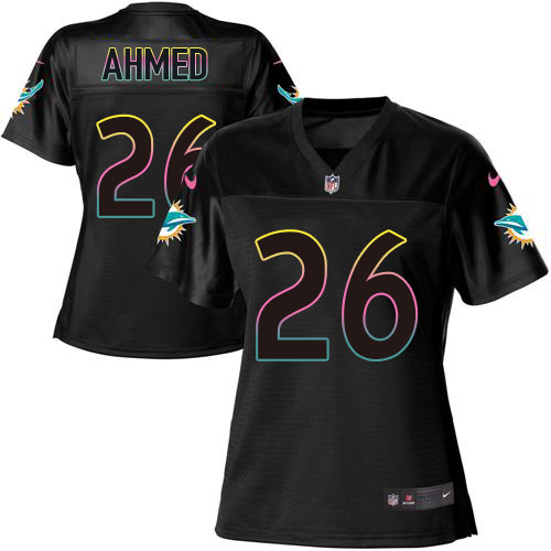 Nike Miami Dolphins #26 Salvon Ahmed Black Women’s NFL Fashion Game Jersey
