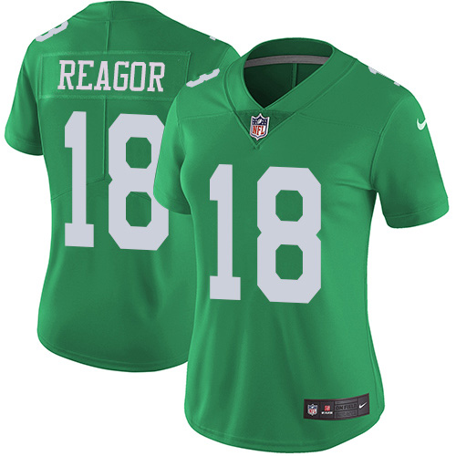 Nike Philadelphia Eagles #18 Jalen Reagor Green Women’s Stitched NFL Limited Rush Jersey