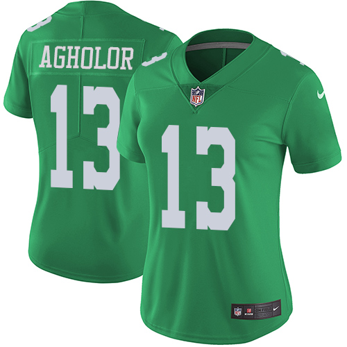 Nike Philadelphia Eagles #13 Nelson Agholor Green Women’s Stitched NFL Limited Rush Jersey