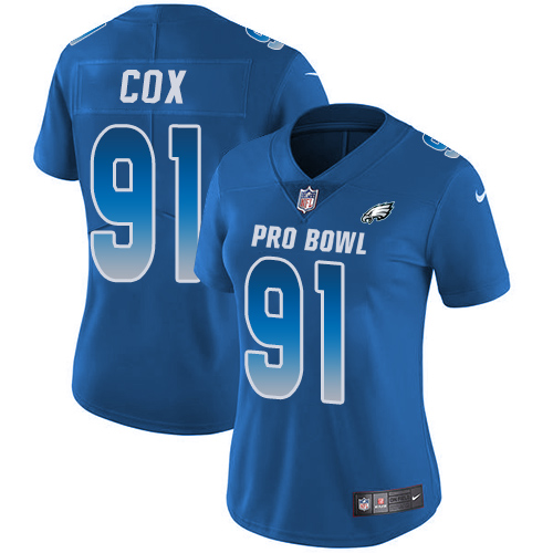 Nike Philadelphia Eagles #91 Fletcher Cox Royal Women’s Stitched NFL Limited NFC 2019 Pro Bowl Jersey