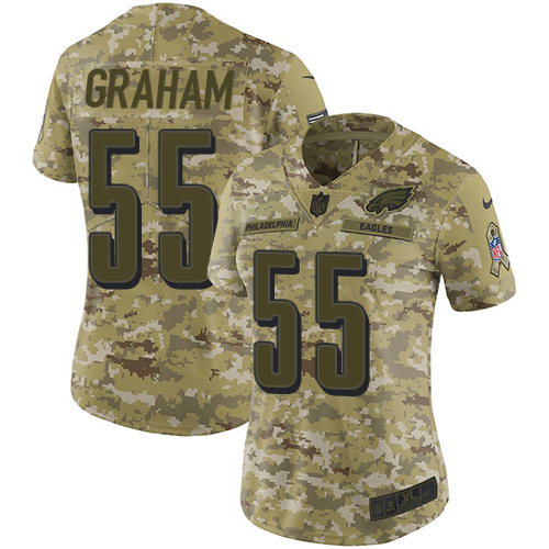 Nike Philadelphia Eagles #55 Brandon Graham Camo Women’s Stitched NFL Limited 2018 Salute to Service Jersey