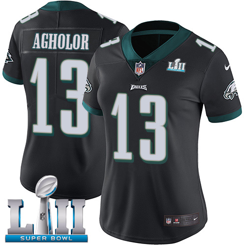 Nike Philadelphia Eagles #13 Nelson Agholor Black Alternate Super Bowl LII Women’s Stitched NFL Vapor Untouchable Limited Jersey