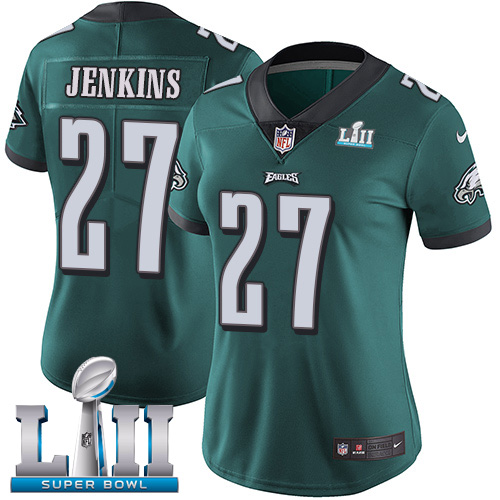 Nike Philadelphia Eagles #27 Malcolm Jenkins Midnight Green Team Color Super Bowl LII Women’s Stitched NFL Vapor Untouchable Limited Jersey