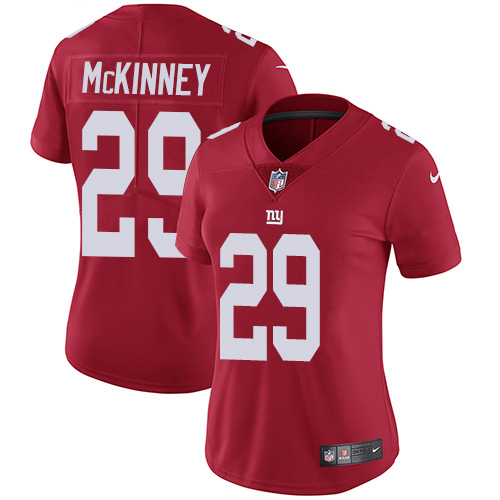 Nike New York Giants #29 Xavier McKinney Red Alternate Women’s Stitched NFL Vapor Untouchable Limited Jersey