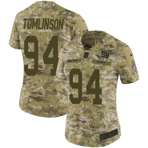 Nike New York Giants #94 Dalvin Tomlinson Camo Women’s Stitched NFL Limited 2018 Salute to Service Jersey