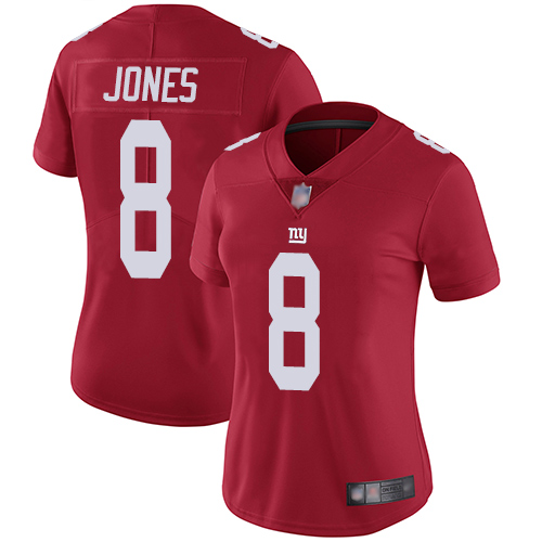 Nike New York Giants #8 Daniel Jones Red Alternate Women’s Stitched NFL Vapor Untouchable Limited Jersey