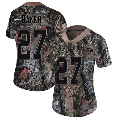 Nike New York Giants #27 Deandre Baker Camo Women’s Stitched NFL Limited Rush Realtree Jersey