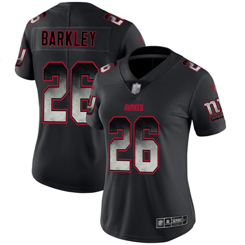 Nike New York Giants #26 Saquon Barkley Black Women’s Stitched NFL Vapor Untouchable Limited Smoke Fashion Jersey