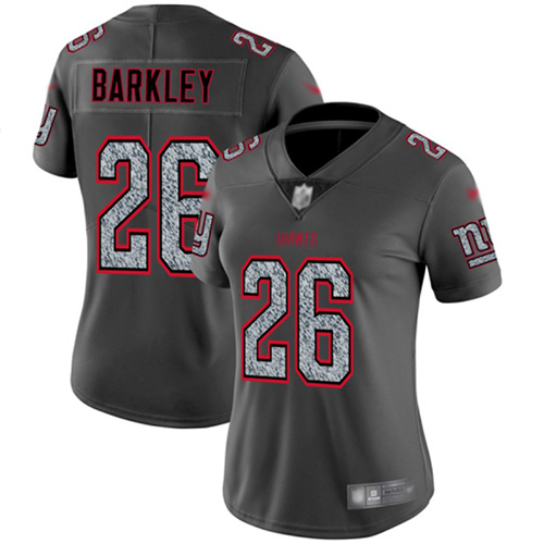 Nike New York Giants #26 Saquon Barkley Gray Static Women’s Stitched NFL Vapor Untouchable Limited Jersey