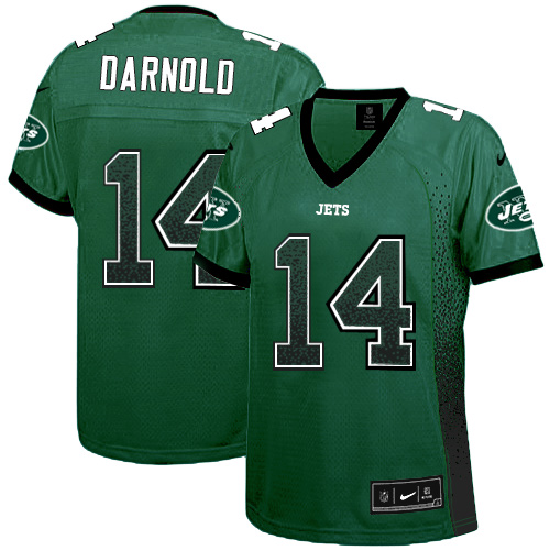Nike New York Jets #14 Sam Darnold Green Team Color Women’s Stitched NFL Elite Drift Fashion Jersey