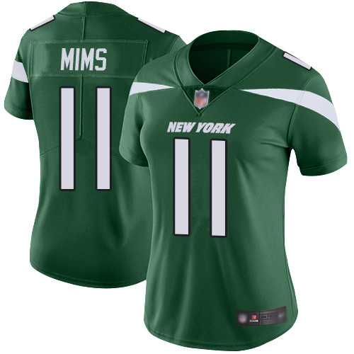 Nike New York Jets #11 Denzel Mim Green Team Color Women’s Stitched NFL Vapor Untouchable Limited Jersey