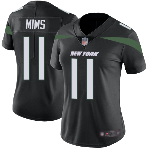 Nike New York Jets #11 Denzel Mim Black Alternate Women’s Stitched NFL Vapor Untouchable Limited Jersey