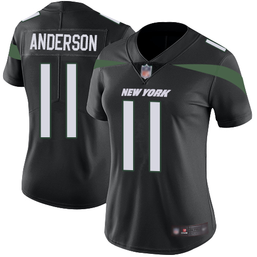Nike New York Jets #11 Robby Anderson Black Alternate Women’s Stitched NFL Vapor Untouchable Limited Jersey