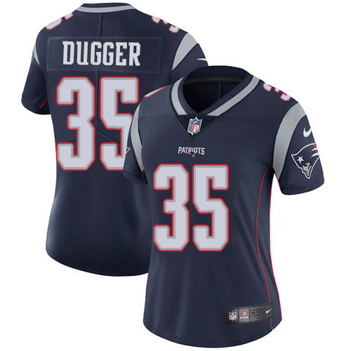 Nike New England Patriots #35 Kyle Dugger Navy Blue Team Color Women’s Stitched NFL Vapor Untouchable Limited Jersey