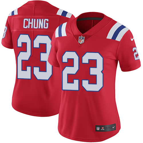 Nike New England Patriots #23 Patrick Chung Red Alternate Women’s Stitched NFL Vapor Untouchable Limited Jersey