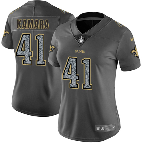 Nike New Orleans Saints #41 Alvin Kamara Gray Static Women’s Stitched NFL Vapor Untouchable Limited Jersey