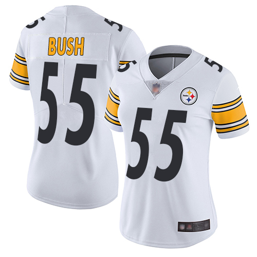 Nike Pittsburgh Steelers #55 Devin Bush White Women’s Stitched NFL Vapor Untouchable Limited Jersey