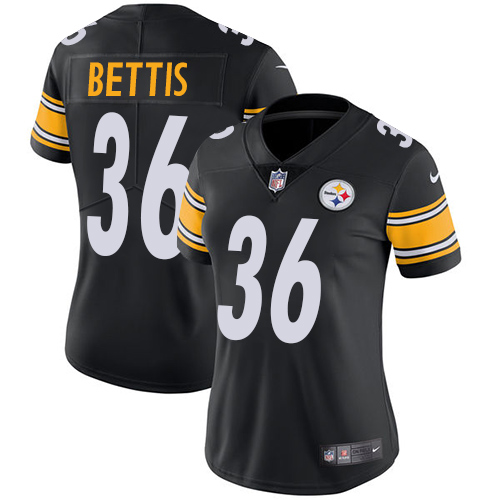 Nike Pittsburgh Steelers #36 Jerome Bettis Black Team Color Women’s Stitched NFL Vapor Untouchable Limited Jersey