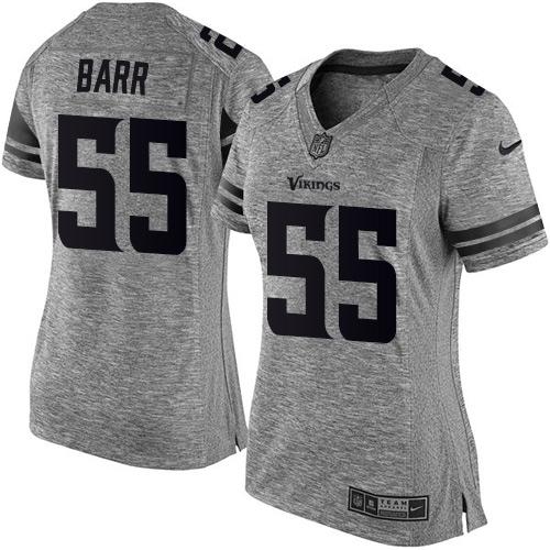 Nike Minnesota Vikings #55 Anthony Barr Gray Women’s Stitched NFL Limited Gridiron Gray Jersey